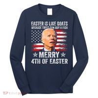 Anti Joe Biden Merry 4th Of Easter 4th Of July Long Sleeve Shirt thumb 0
