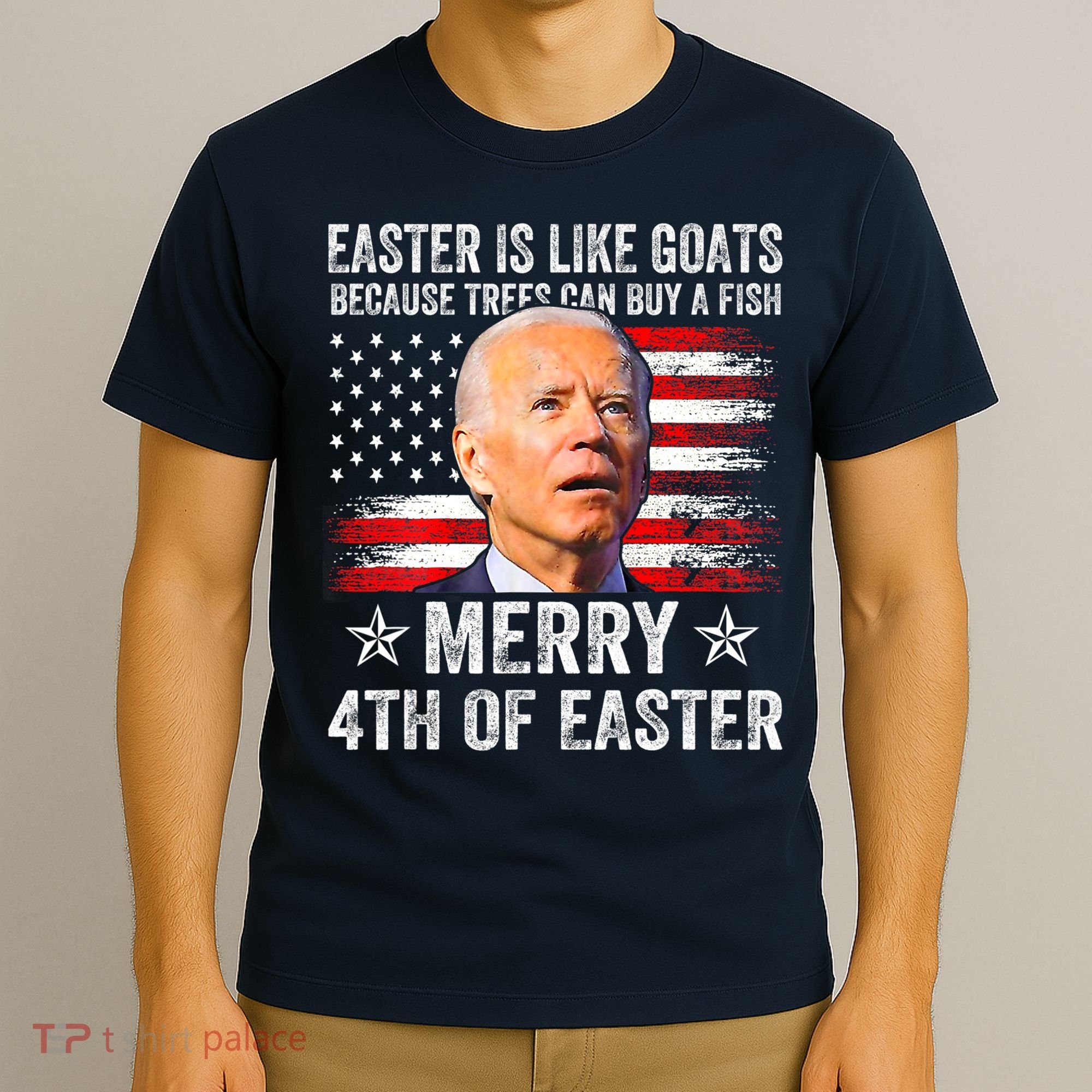 Anti Joe Biden Merry 4th Of Easter 4th Of July T-Shirt