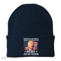 Anti Joe Biden Merry 4th Of Easter 4th Of July Beanie thumb 0