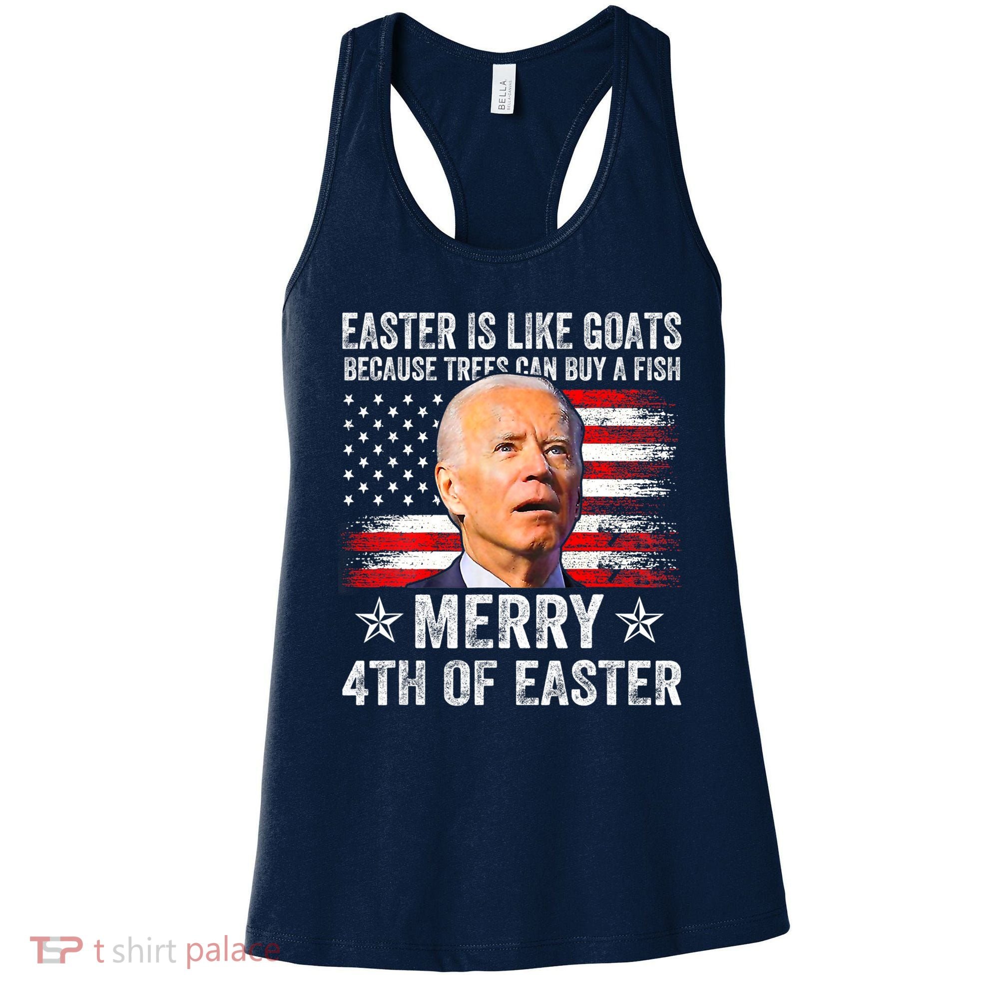 Anti Joe Biden Merry 4th Of Easter 4th Of July Women's Tank Top