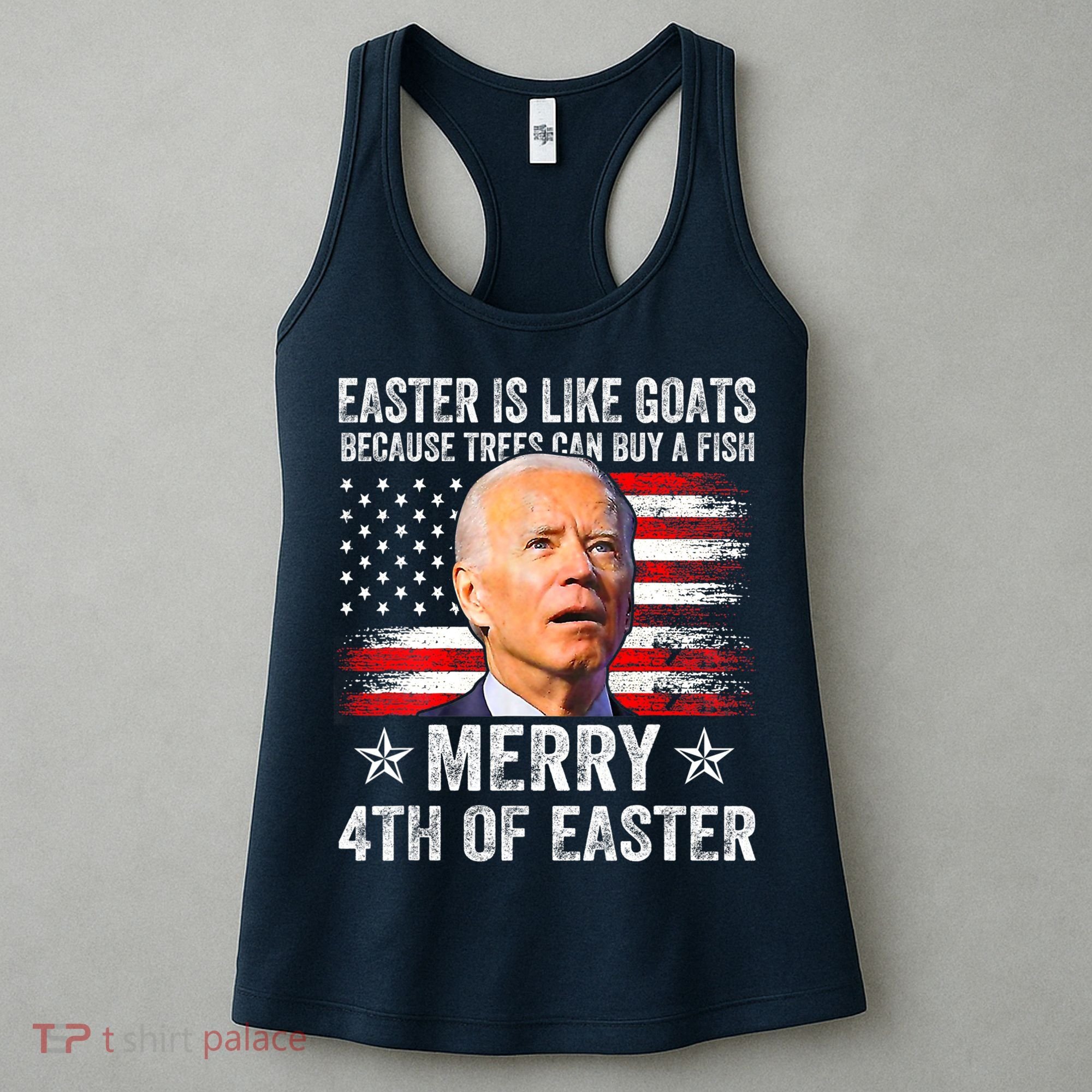 Anti Joe Biden Merry 4th Of Easter 4th Of July Women's Tank Top