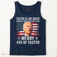 Anti Joe Biden Merry 4th Of Easter 4th Of July Tank Top thumb 2