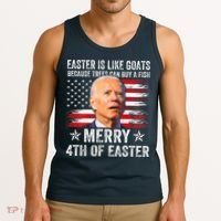 Anti Joe Biden Merry 4th Of Easter 4th Of July Tank Top thumb 3