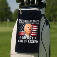 Anti Joe Biden Merry 4th Of Easter 4th Of July Golf Towel thumb 2