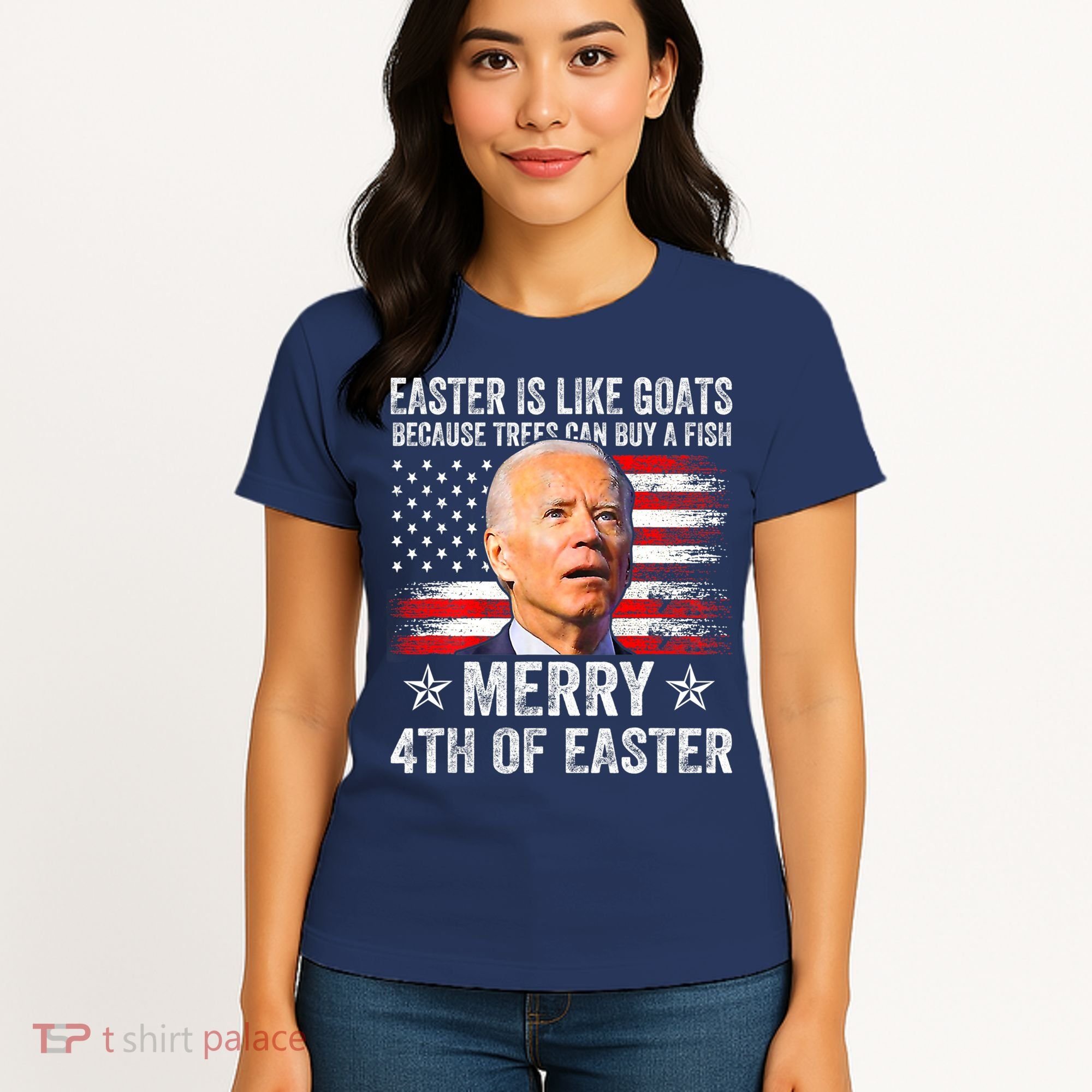 Anti Joe Biden Merry 4th Of Easter 4th Of July Women's T-Shirt