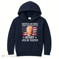 Anti Joe Biden Merry 4th Of Easter 4th Of July Kids Hoodie thumb 0