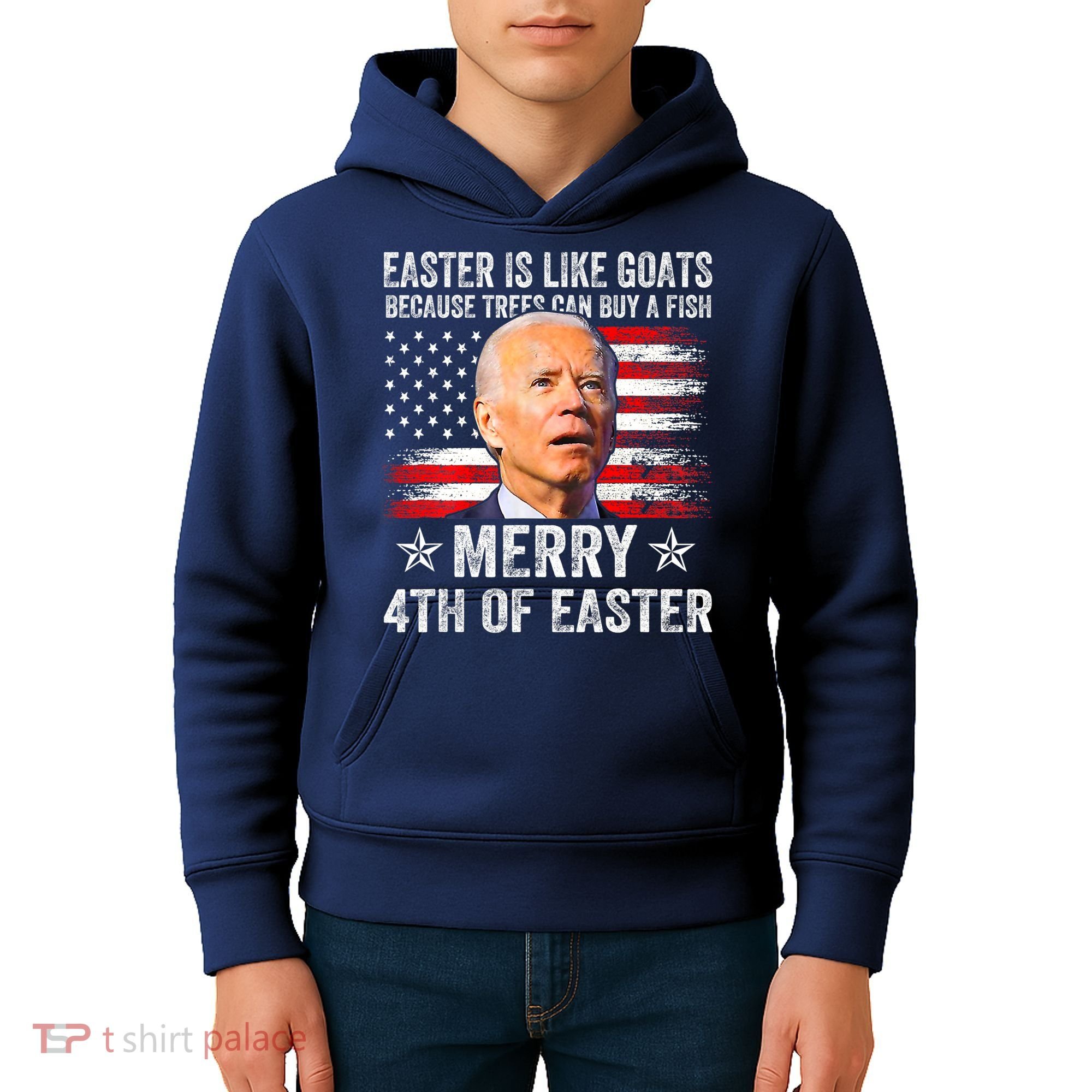 Anti Joe Biden Merry 4th Of Easter 4th Of July Kids Hoodie