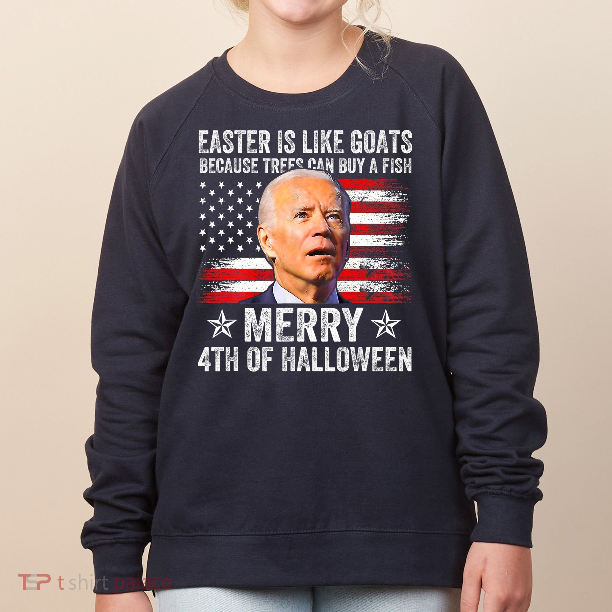 Anti Joe Biden Merry 4th Of Halloween 4th Of July Women's Sweatshirt