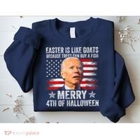 Anti Joe Biden Merry 4th Of Halloween 4th Of July Sweatshirt thumb 2