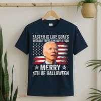 Anti Joe Biden Merry 4th Of Halloween 4th Of July T-Shirt thumb 2