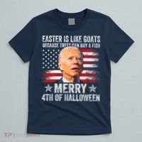 Anti Joe Biden Merry 4th Of Halloween 4th Of July T-Shirt thumb 5