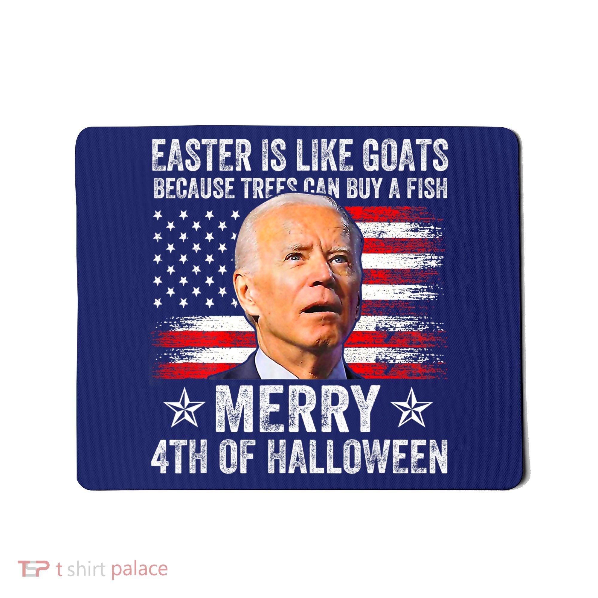 Anti Joe Biden Merry 4th Of Halloween 4th Of July Mousepad