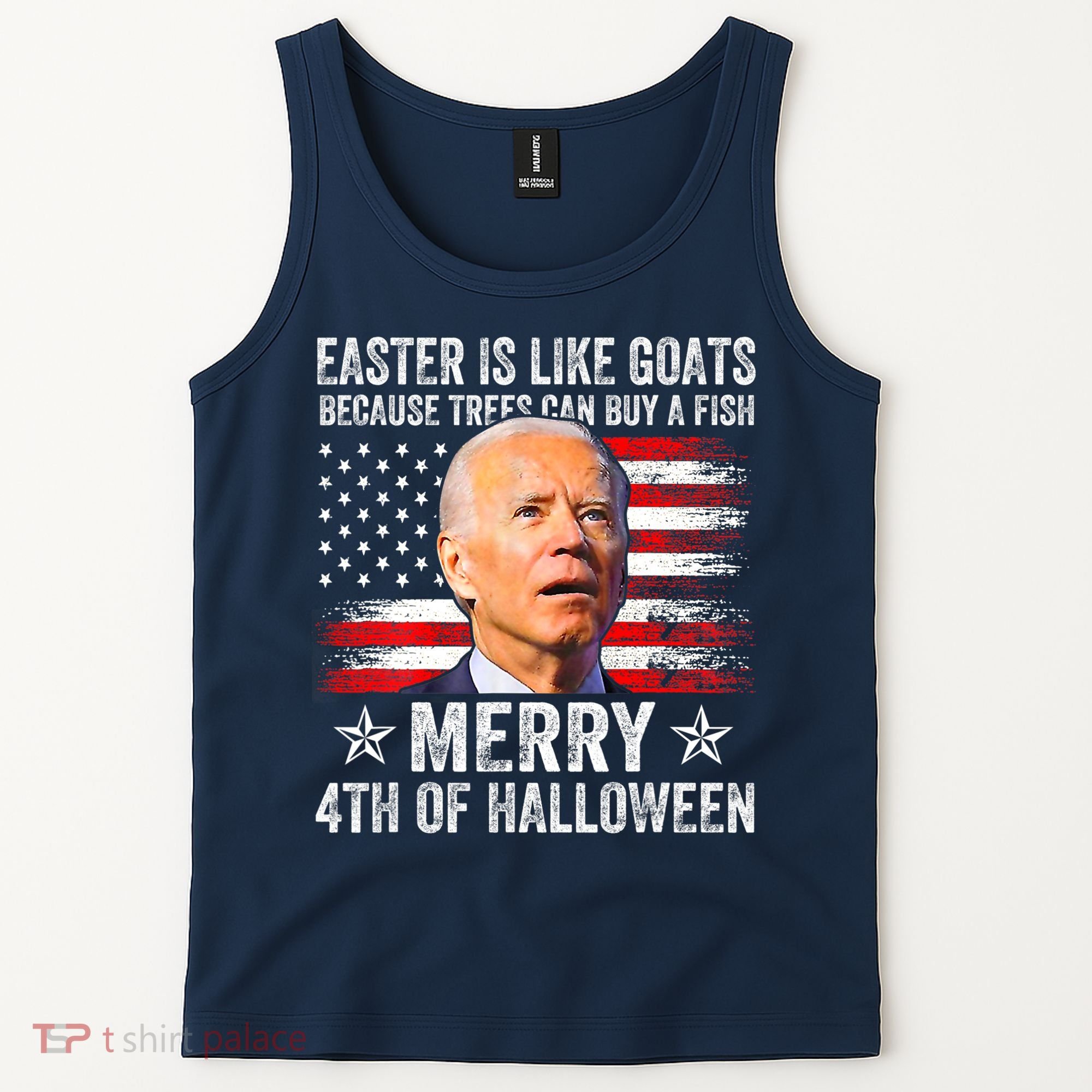 Anti Joe Biden Merry 4th Of Halloween 4th Of July Tank Top