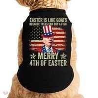 Anti Joe Biden Merry 4th Of Easter 4th Of July Doggie Tank thumb 0
