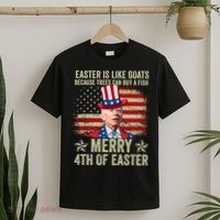 Anti Joe Biden Merry 4th Of Easter 4th Of July T-Shirt thumb 2
