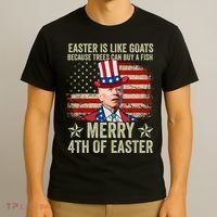 Anti Joe Biden Merry 4th Of Easter 4th Of July T-Shirt thumb 3