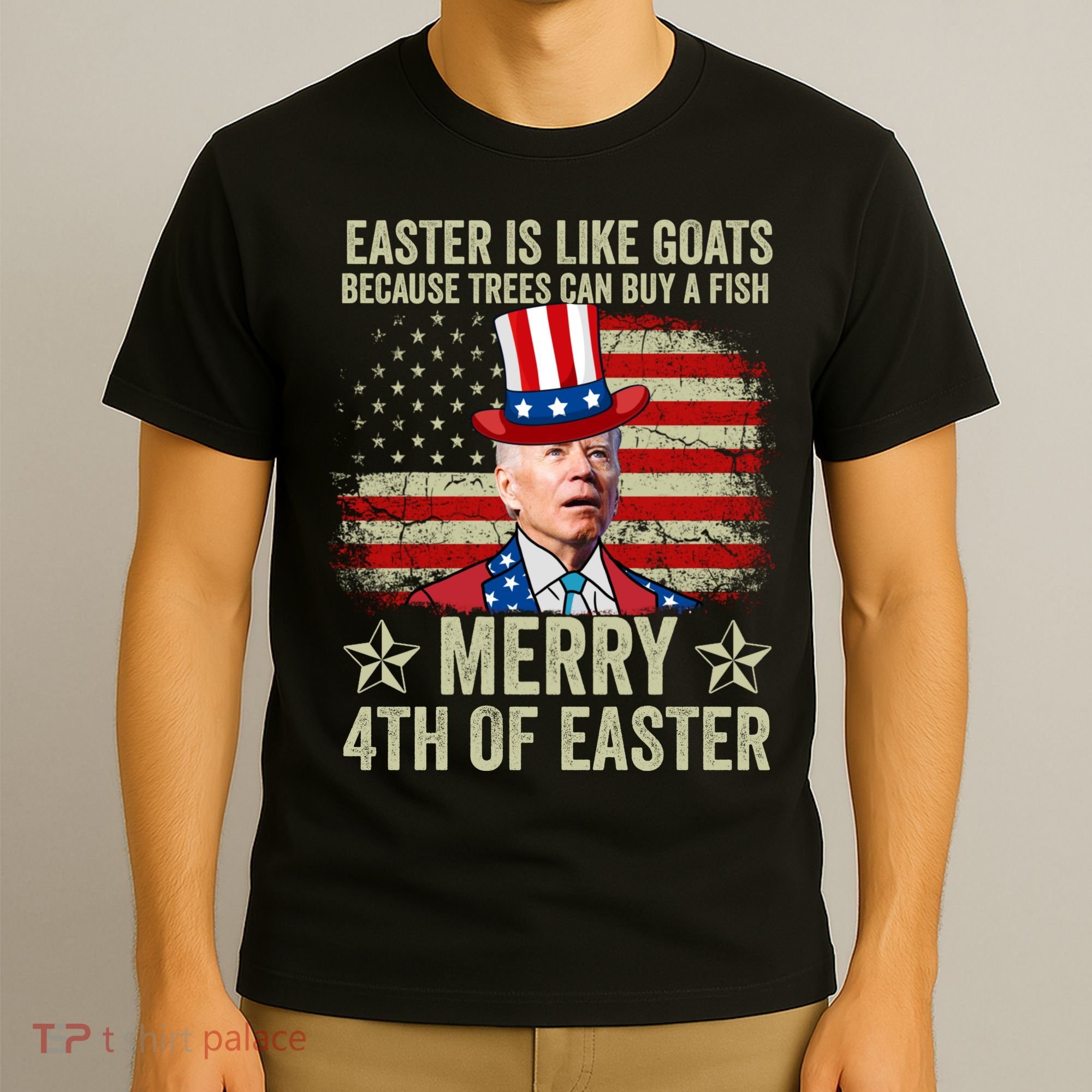 Anti Joe Biden Merry 4th Of Easter 4th Of July T-Shirt