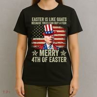 Anti Joe Biden Merry 4th Of Easter 4th Of July T-Shirt thumb 4