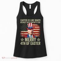 Anti Joe Biden Merry 4th Of Easter 4th Of July Women's Tank Top thumb 0