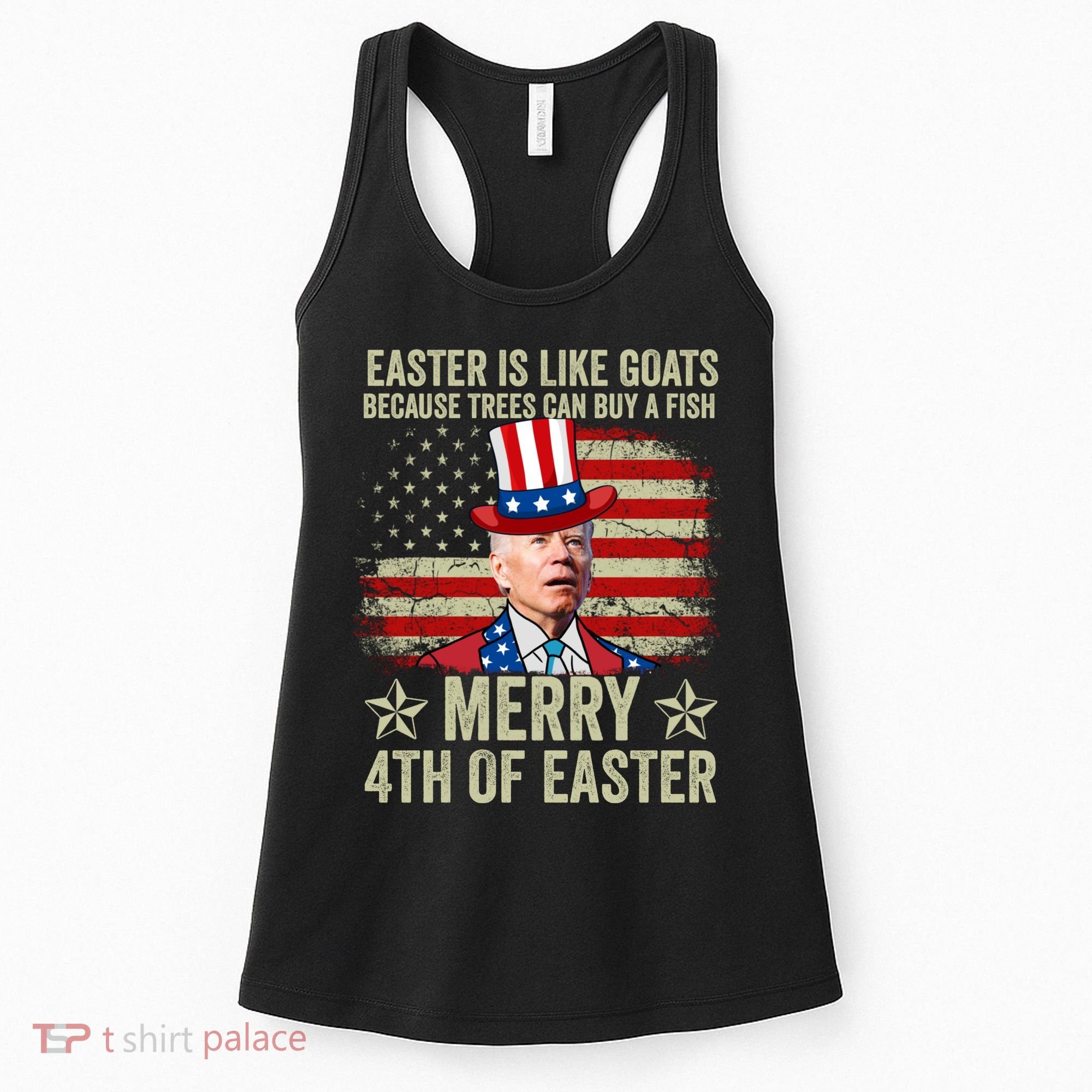 Anti Joe Biden Merry 4th Of Easter 4th Of July Women's Tank Top