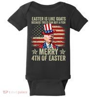 Anti Joe Biden Merry 4th Of Easter 4th Of July Baby Bodysuit thumb 0