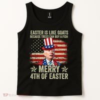 Anti Joe Biden Merry 4th Of Easter 4th Of July Tank Top thumb 2