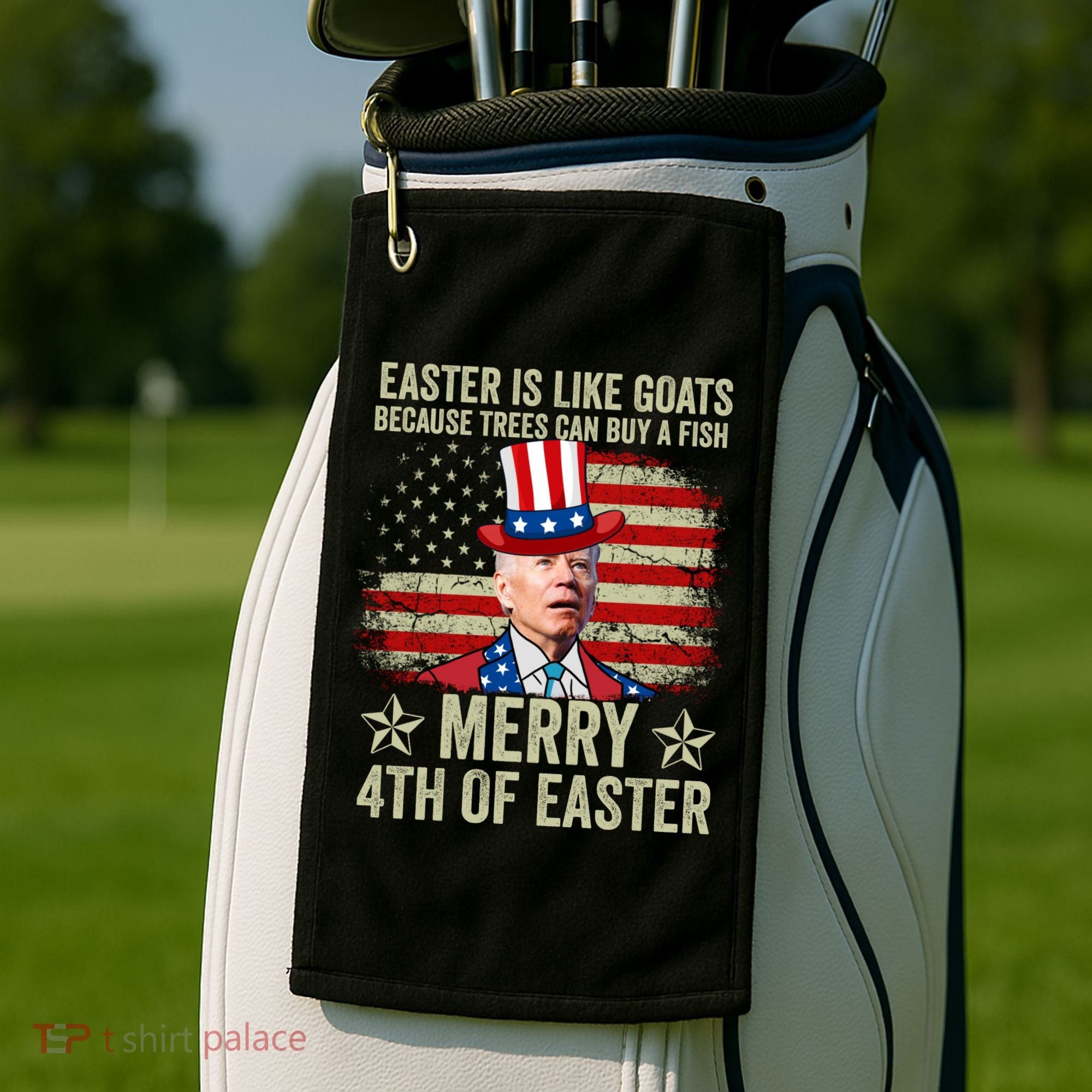 Anti Joe Biden Merry 4th Of Easter 4th Of July Golf Towel