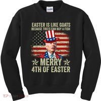 Anti Joe Biden Merry 4th Of Easter 4th Of July Kids Sweatshirt thumb 0