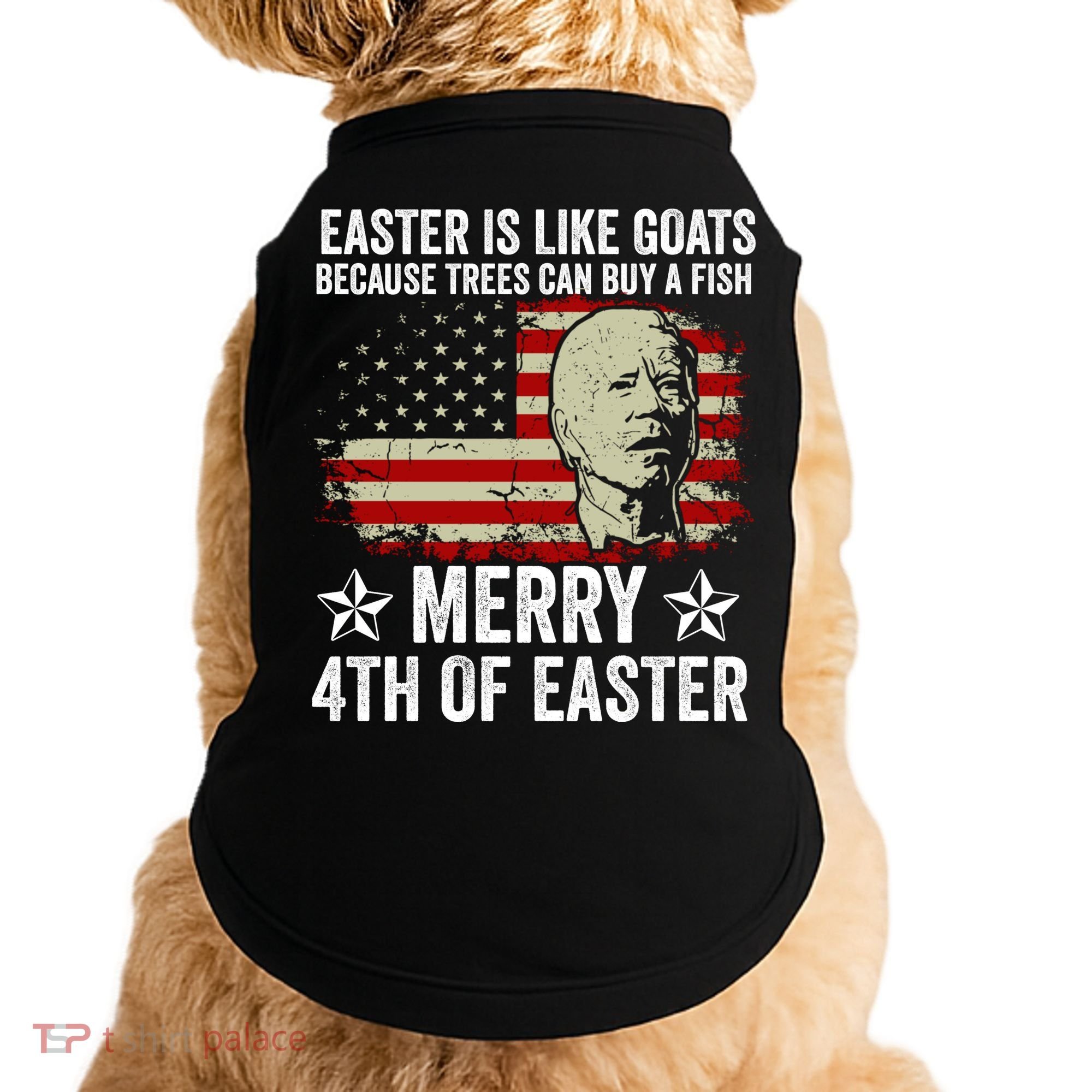 Anti Joe Biden Merry 4th Of Easter 4th Of July Doggie Tank
