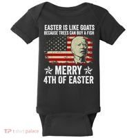 Anti Joe Biden Merry 4th Of Easter 4th Of July Baby Bodysuit thumb 0