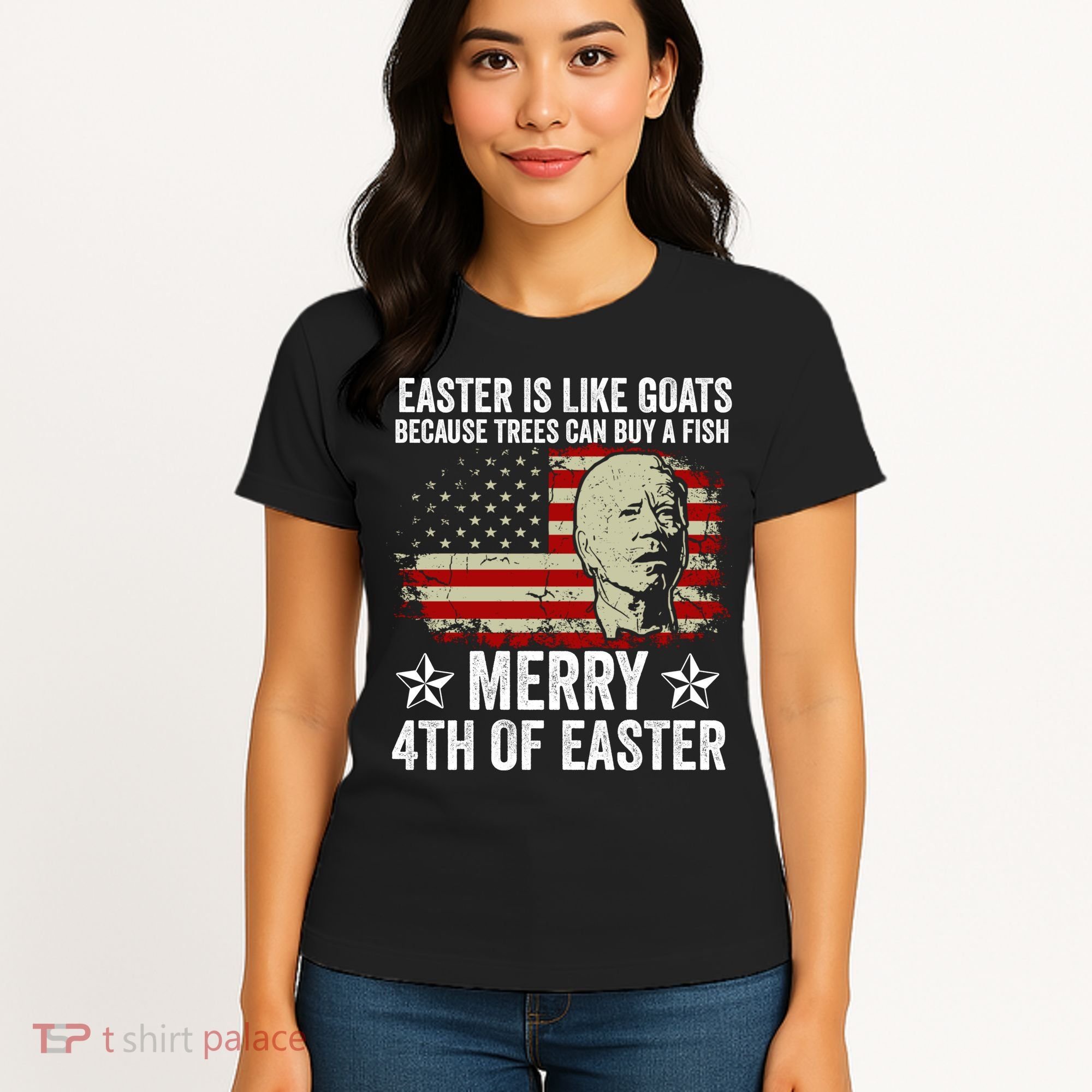 Anti Joe Biden Merry 4th Of Easter 4th Of July Women's T-Shirt