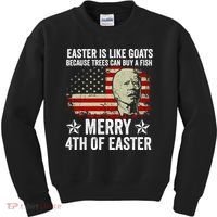 Anti Joe Biden Merry 4th Of Easter 4th Of July Kids Sweatshirt thumb 0