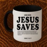 Aesthetic Jesus Christian Bible Verse  Jesus Saves Back Coffee Mug thumb 2