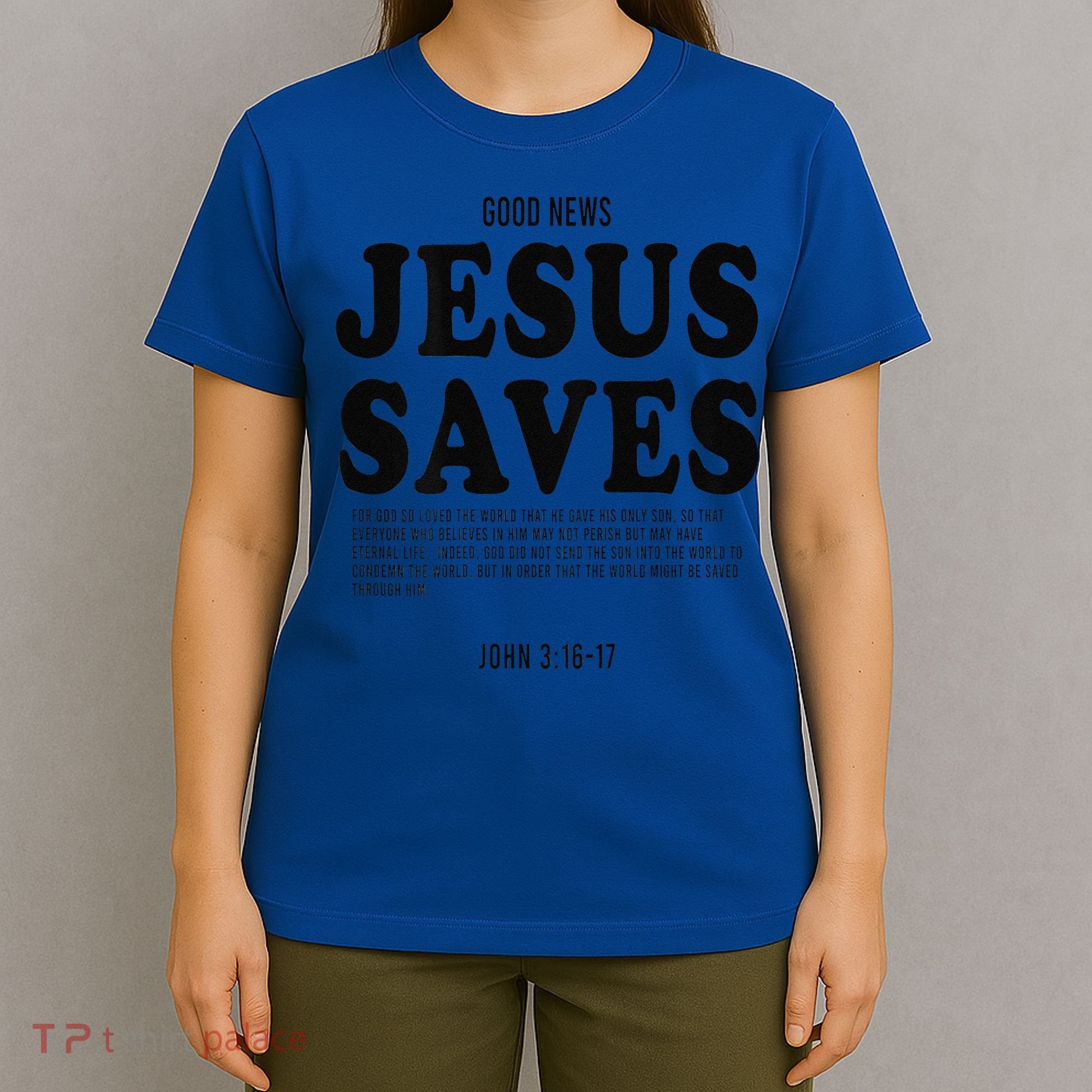 Aesthetic Jesus Christian Bible Verse  Jesus Saves Back T-Shirt