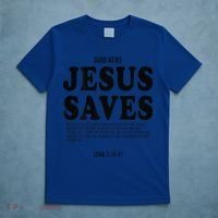 Aesthetic Jesus Christian Bible Verse  Jesus Saves Back T-Shirt thumb 5