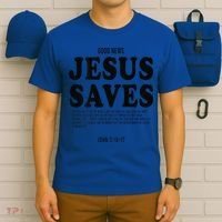 Aesthetic Jesus Christian Bible Verse  Jesus Saves Back T-Shirt thumb 6