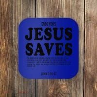 Aesthetic Jesus Christian Bible Verse  Jesus Saves Back Coaster thumb 0