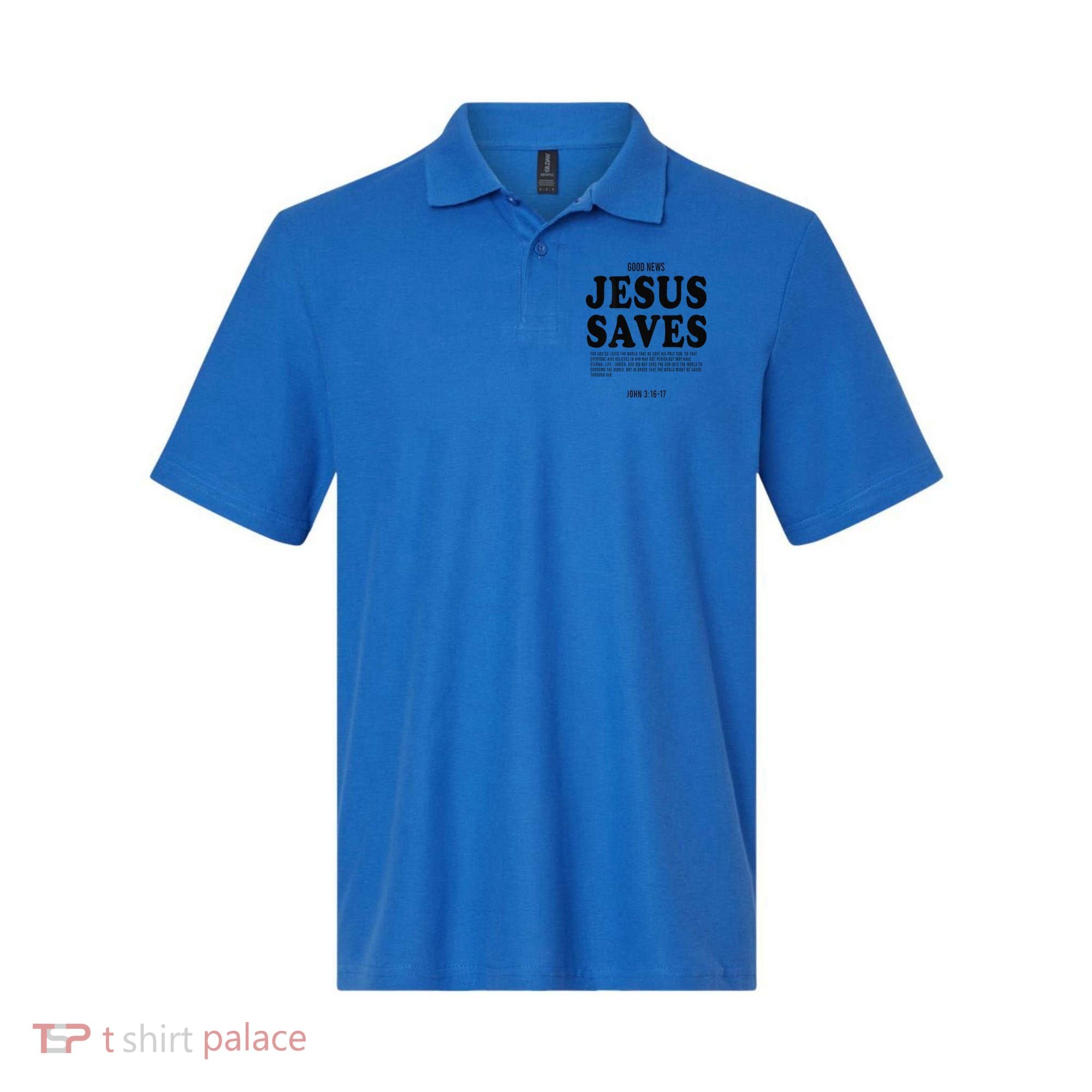 Aesthetic Jesus Christian Bible Verse  Jesus Saves Back Polo