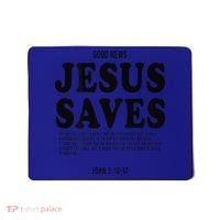 Aesthetic Jesus Christian Bible Verse  Jesus Saves Back Mousepad thumb 0