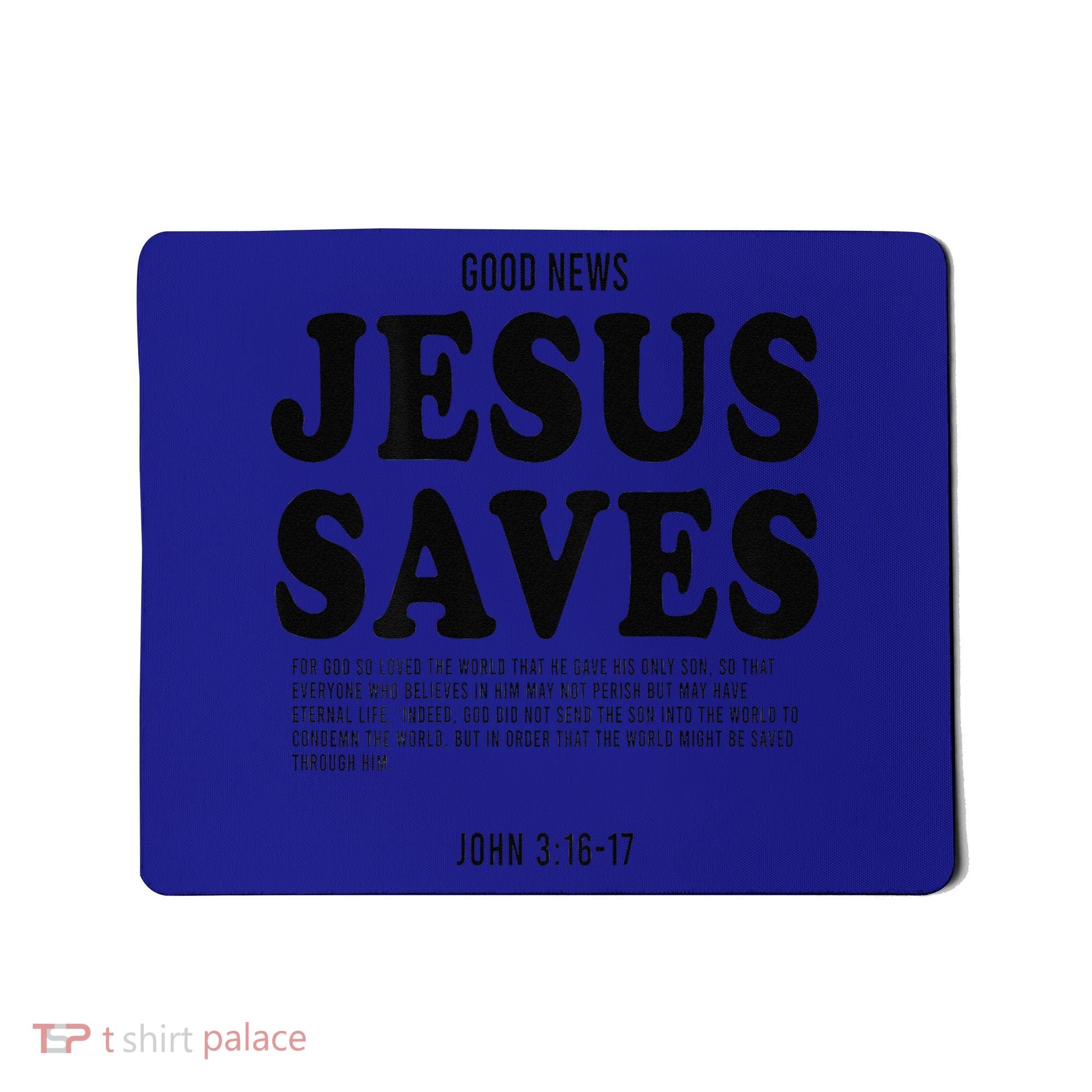 Aesthetic Jesus Christian Bible Verse  Jesus Saves Back Mousepad