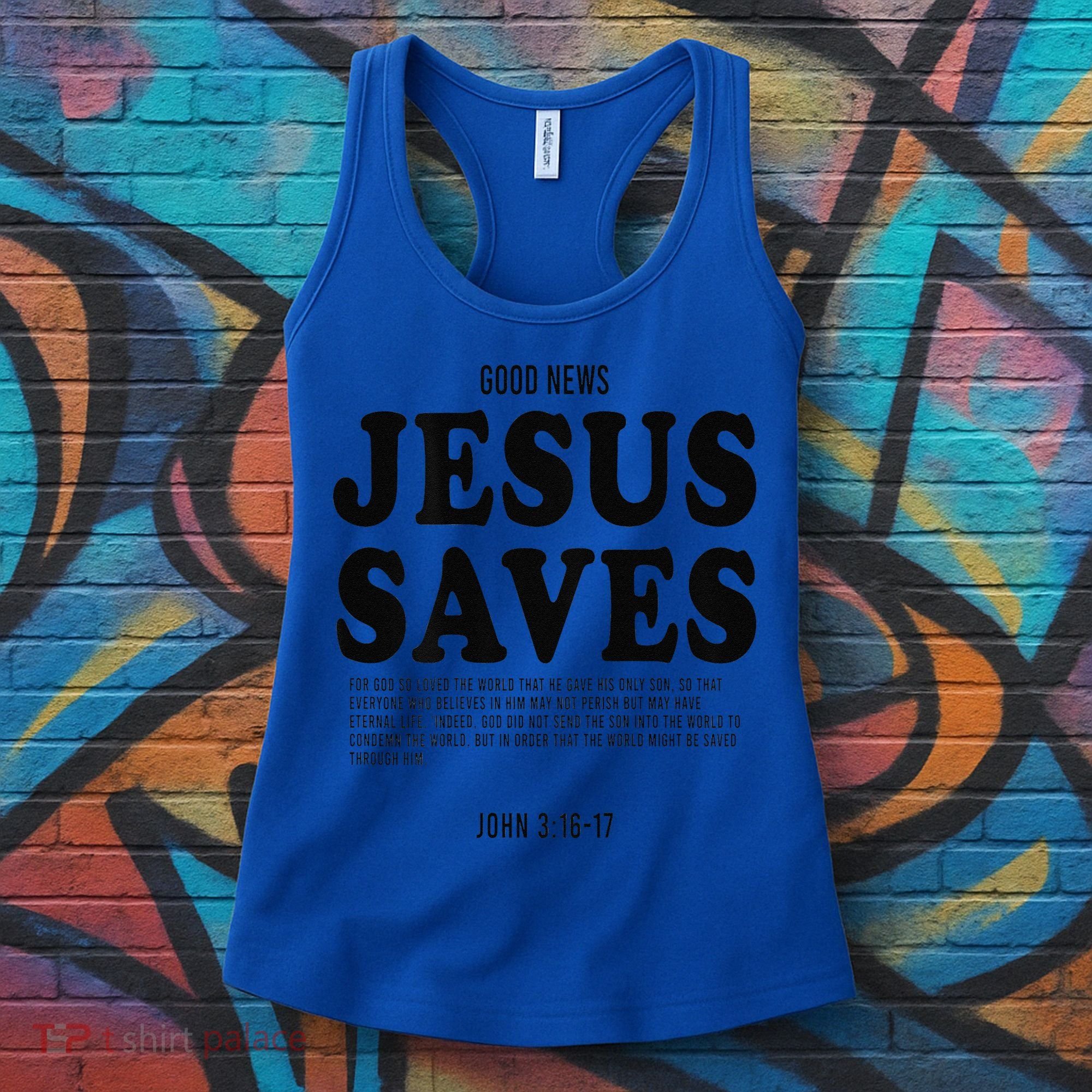 Aesthetic Jesus Christian Bible Verse  Jesus Saves Back Women's Tank Top
