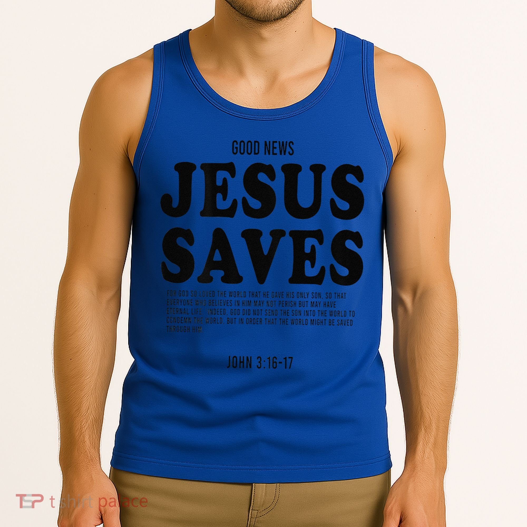 Aesthetic Jesus Christian Bible Verse  Jesus Saves Back Tank Top