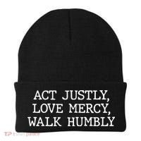 Act Justly Love Mercy Walk Humbly Beanie thumb 0