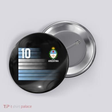 Argentina Jersey Number 10 Soccer Fan Button