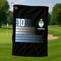 Argentina Jersey Number 10 Soccer Fan Golf Towel thumb 1