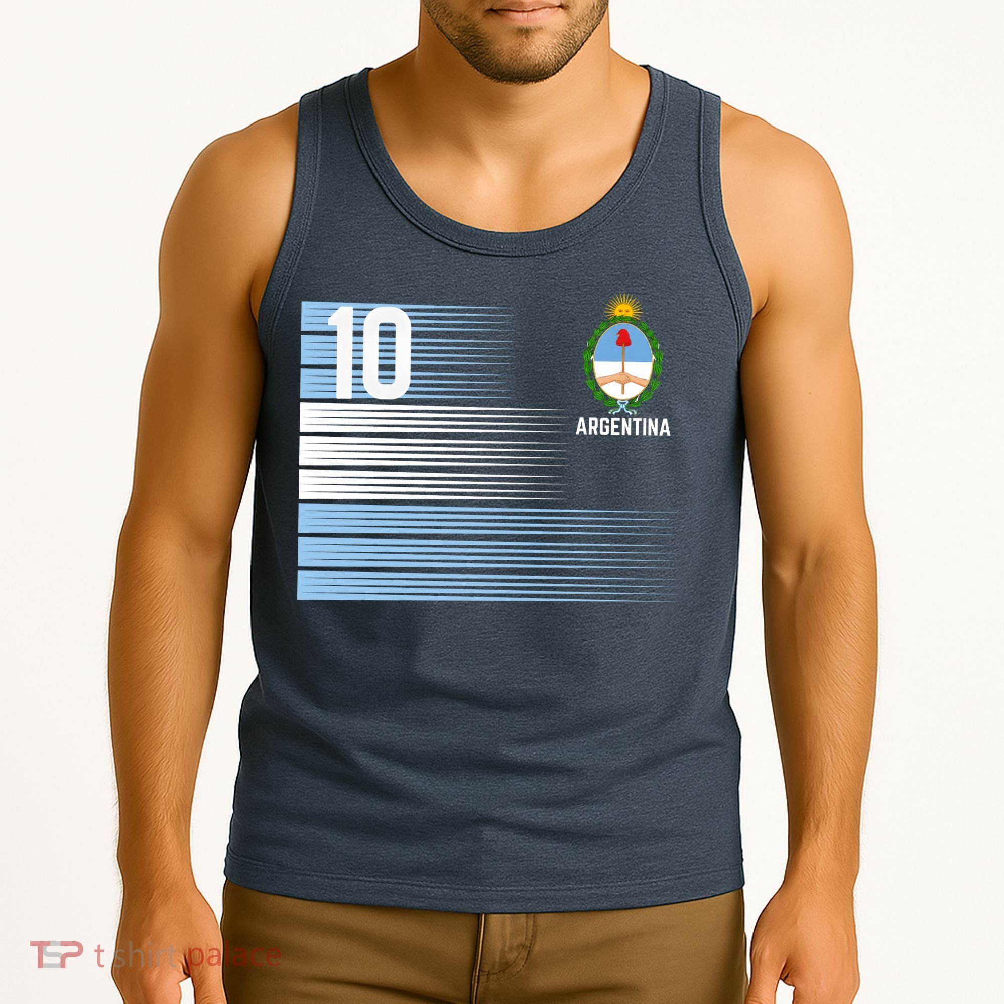 Argentina Jersey Number 10 Soccer Fan Tank Top