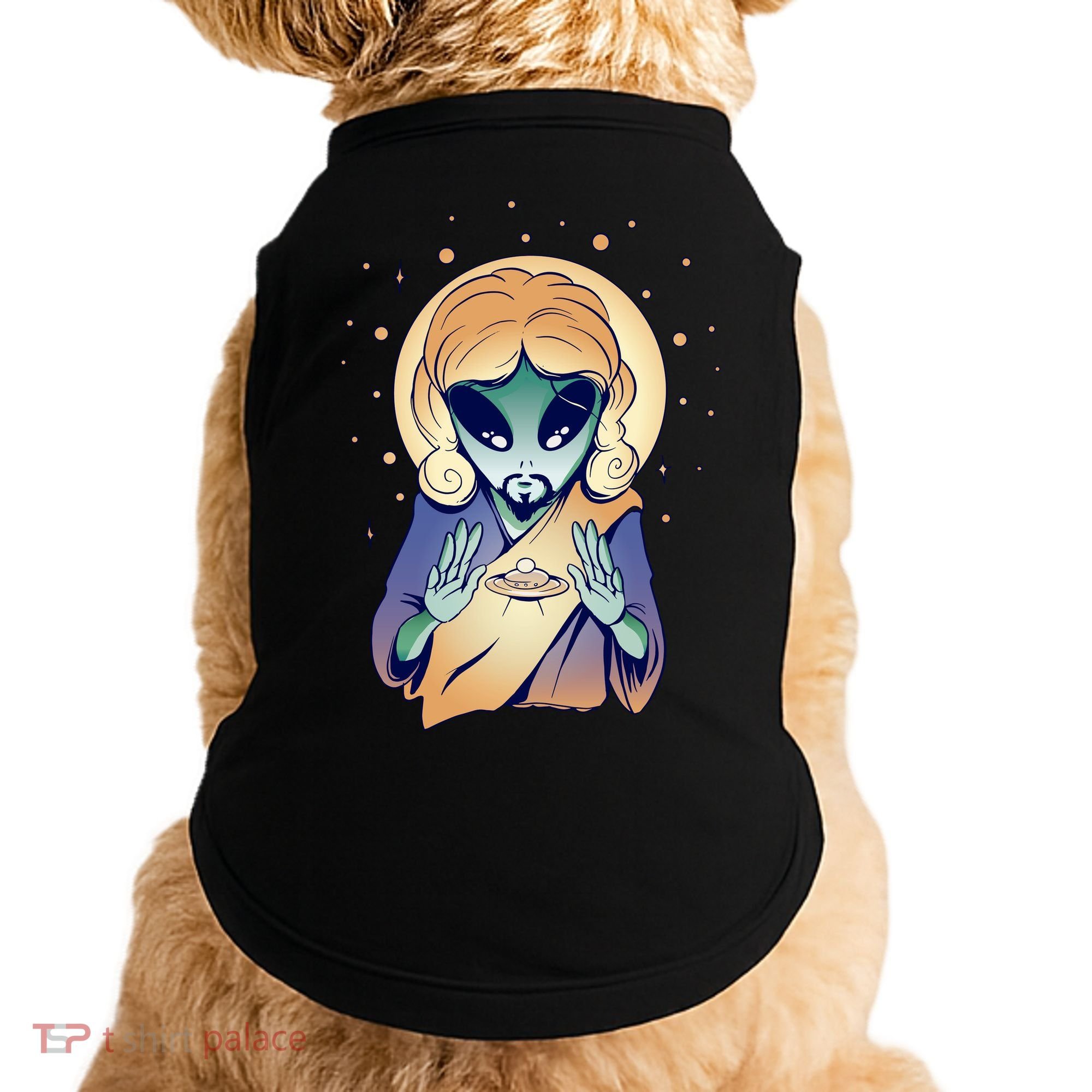 Alien Jesus Space Funny Doggie Tank