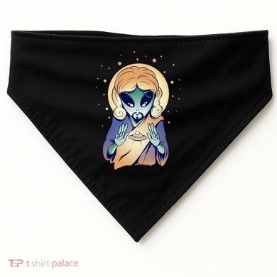 Alien Jesus Space Funny USA-Made Doggie Bandana