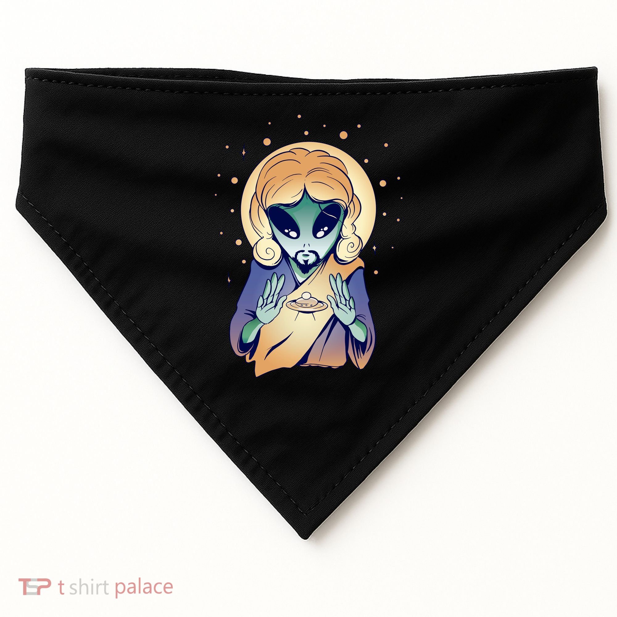 Alien Jesus Space Funny USA-Made Doggie Bandana