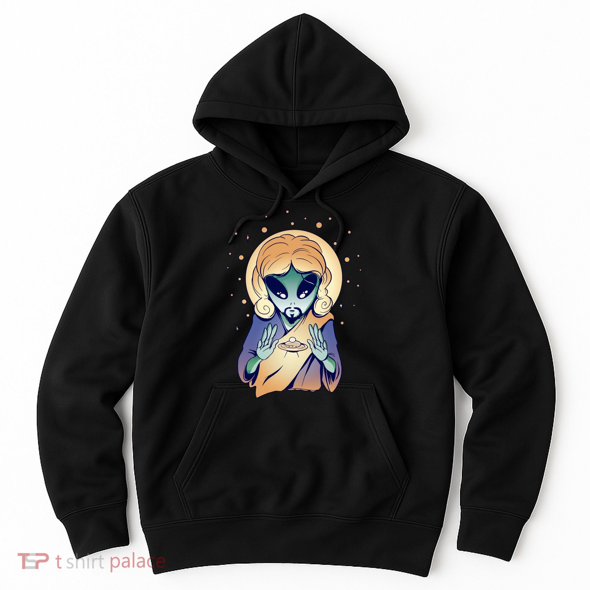 Alien Jesus Space Funny Hoodie